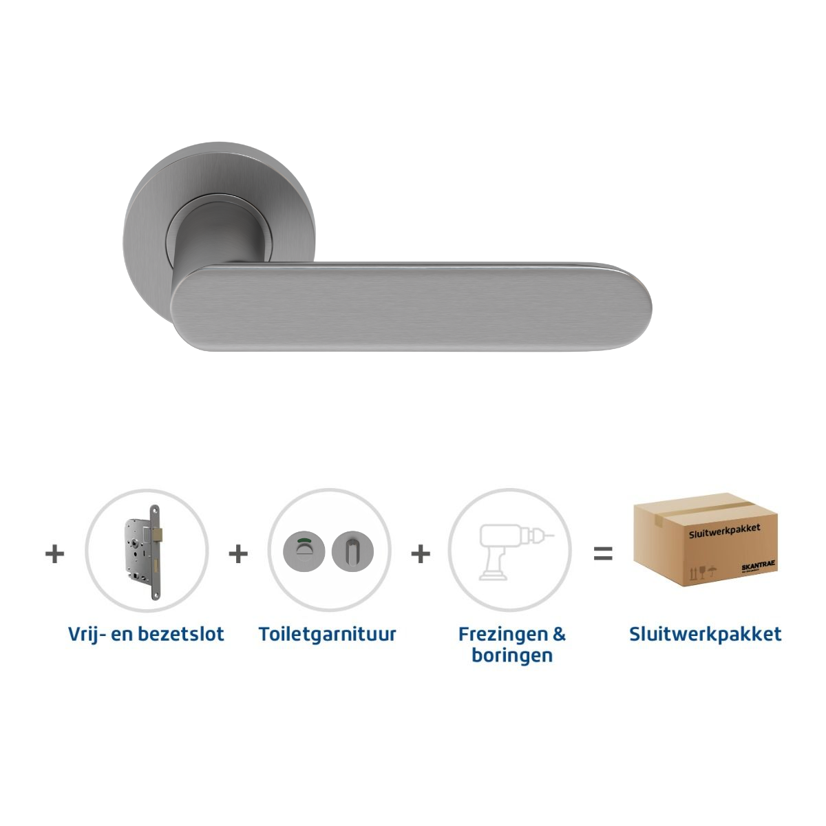 Sluitwerkpakketten met Deurkruk Arc 24 Regular RVS
